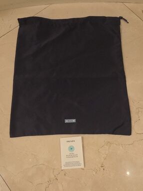 BRAND NEW AUTHENTIC PRADA SILK DUSTBAG DUST BAG l4"x12" & AUTHENTICITY CARD